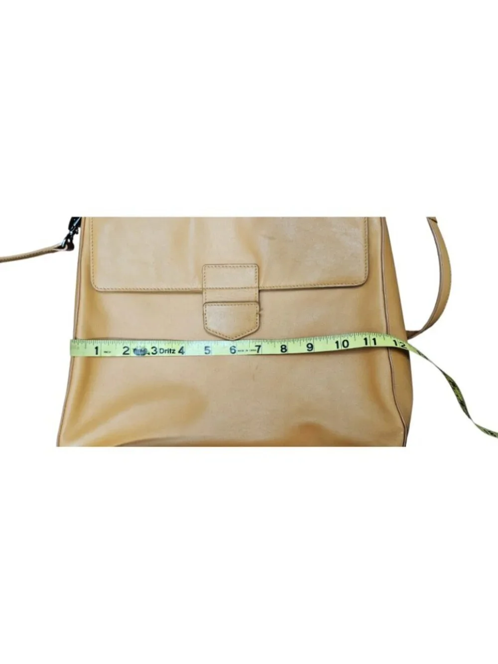 Henri Bendel Leather Crossbody Tan Camel Pink Lining Large Shoulder Purse